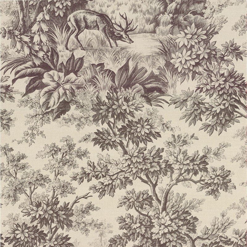 Обои Little Greene Revolution Papers Stag Toile - Chocolat 0284SGCHOCO 10,05×0,52